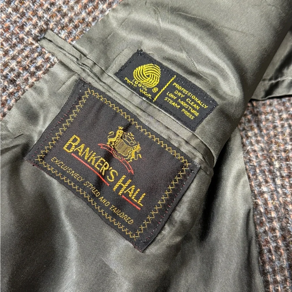 Vintage Harris Tweed Men’s 40R Brown‎ Scottish Wool Blazer Sport Coat USA - Picture 6 of 8